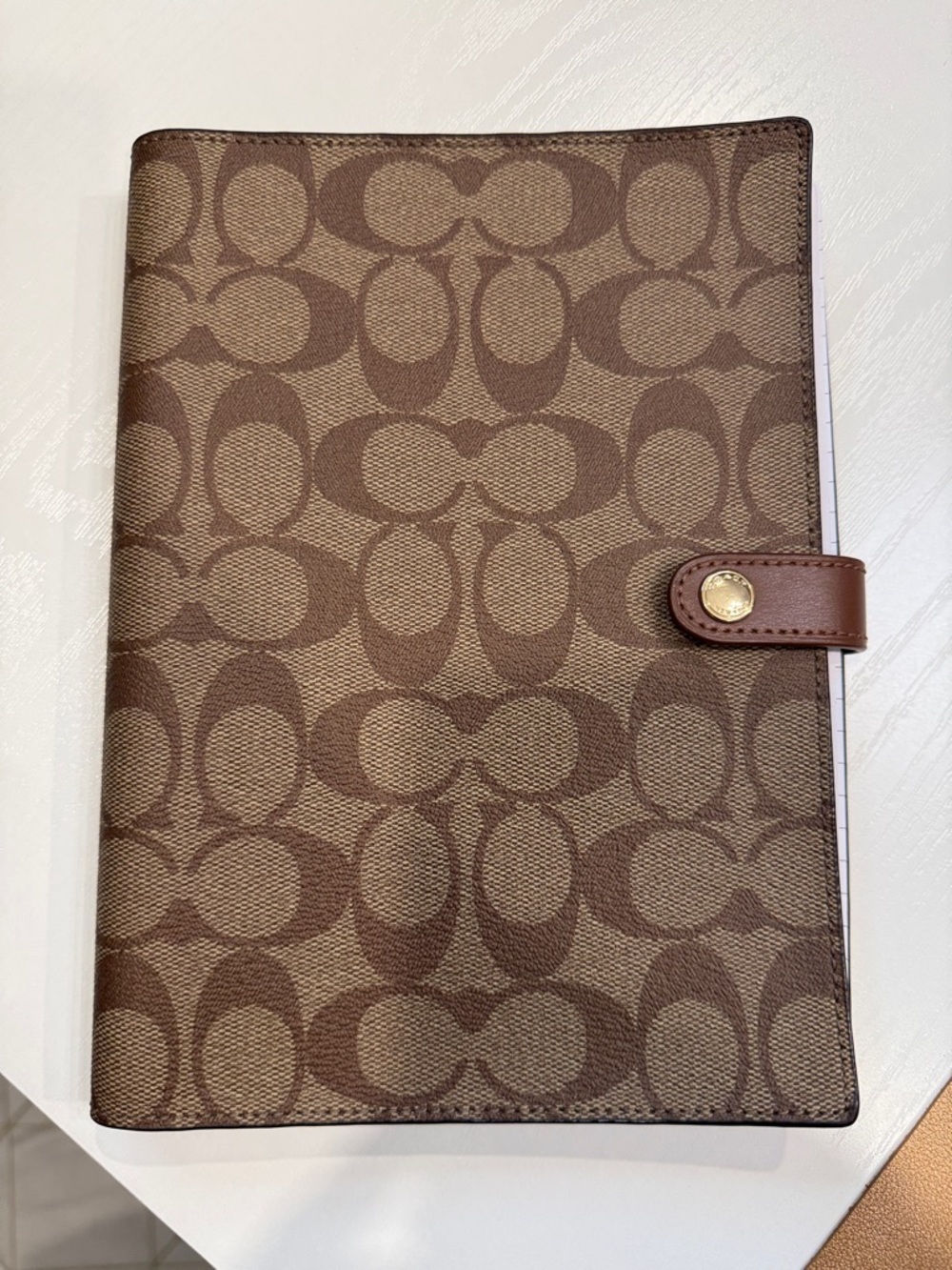 Coach Brown Signature Canvas Organizer Cover with Snap